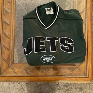 Lee Men's Dark Green Jets V-Neck Sweater